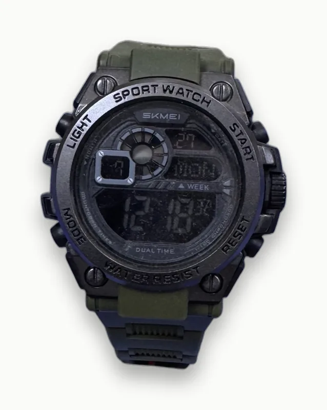 Годинник Skmei 2318 цифровий Dual Time, хакі